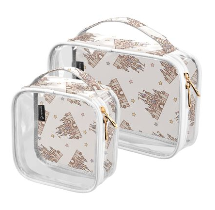 Clear-View Zip-Around Makeup Bags – Small & Large