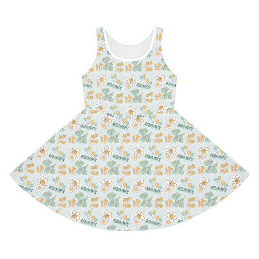 Flower Power-  Girls Skater Dress
