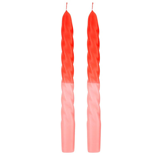 Romantic Glow Tapered Candle Set – Pink & Red (2-Pack) - Valentine's Collection